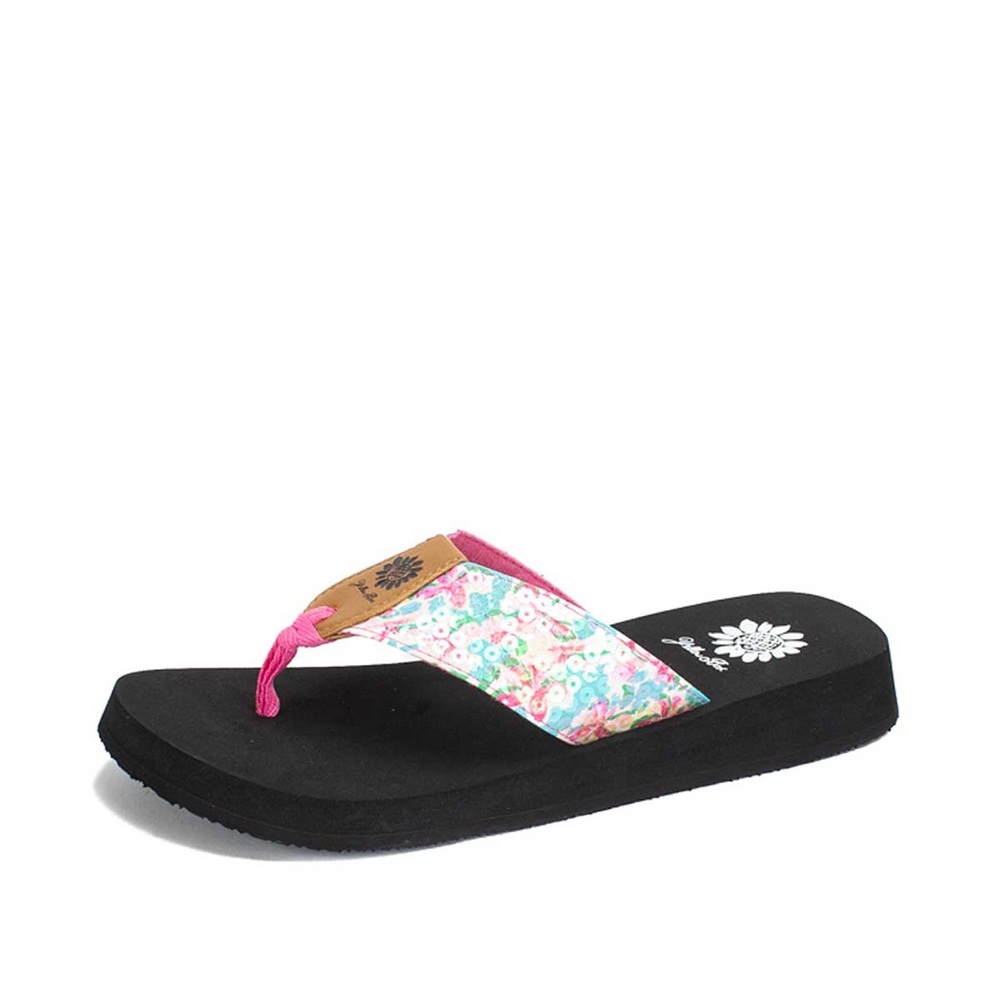 Yellow box flip flops Faolan color pink medium width